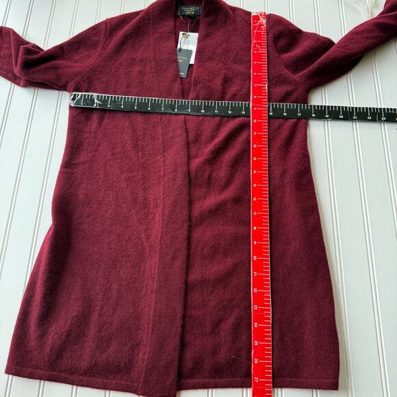 Cashmere NEW! Charter Club Luxury Burgundy size XS Open Cardigan - Picture 7 of 8
